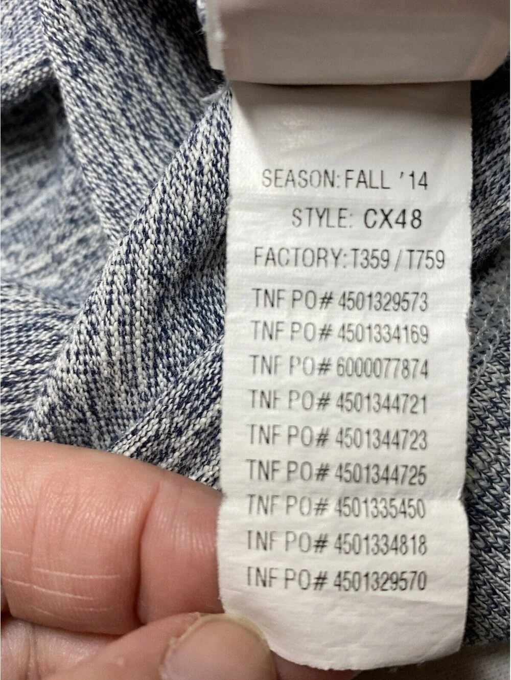The North Face Men’s Size XL Heather Blue Long Sleeve Crew Neck Sweatshirt